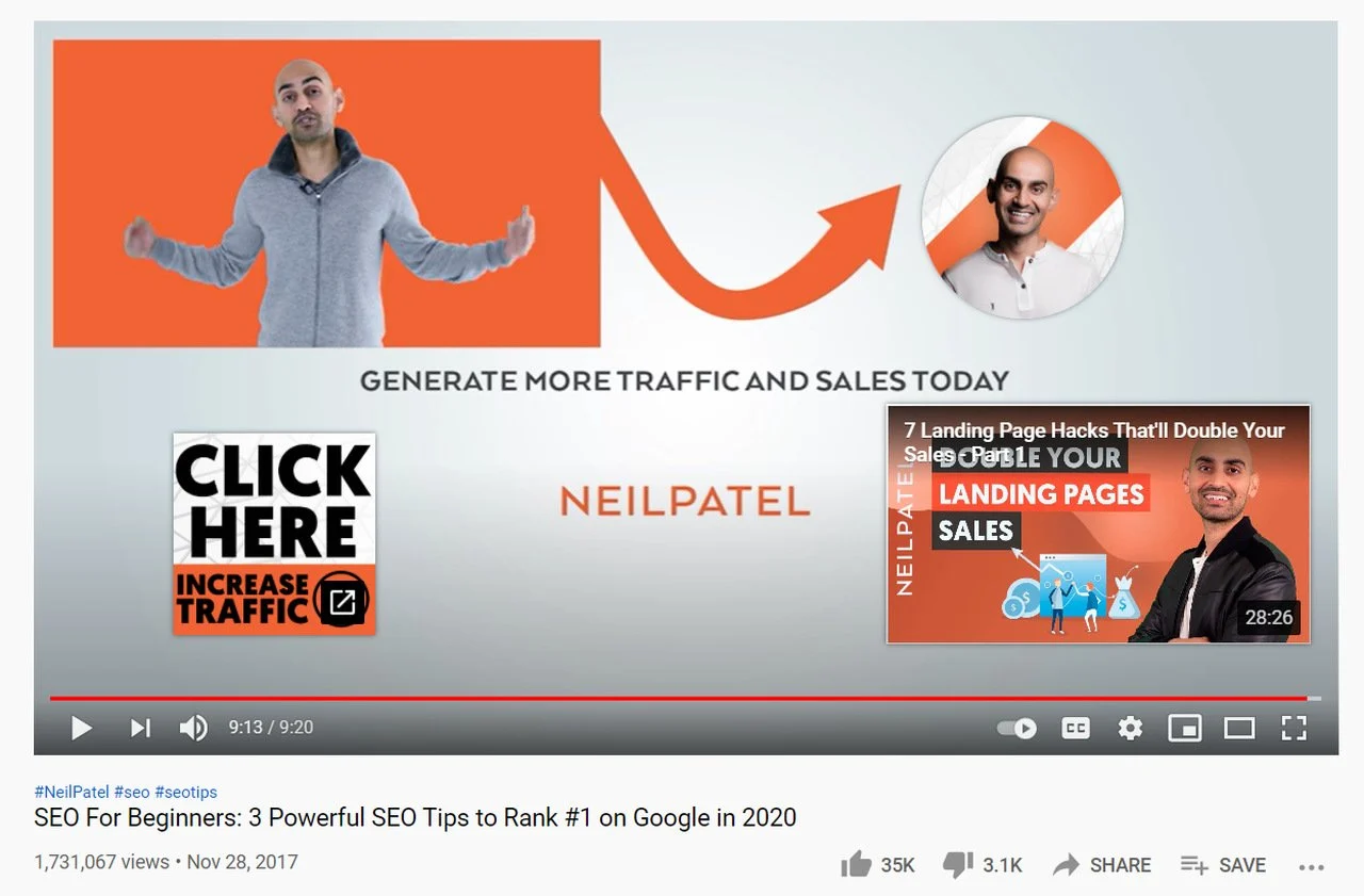 Neil Patel สิ้นสุดช่อง YouTube ของช่อง