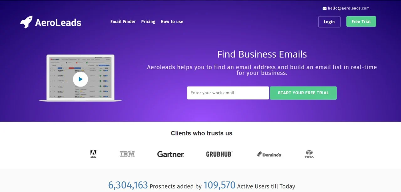 Cerca e-mail di AeroLeads Linkedin