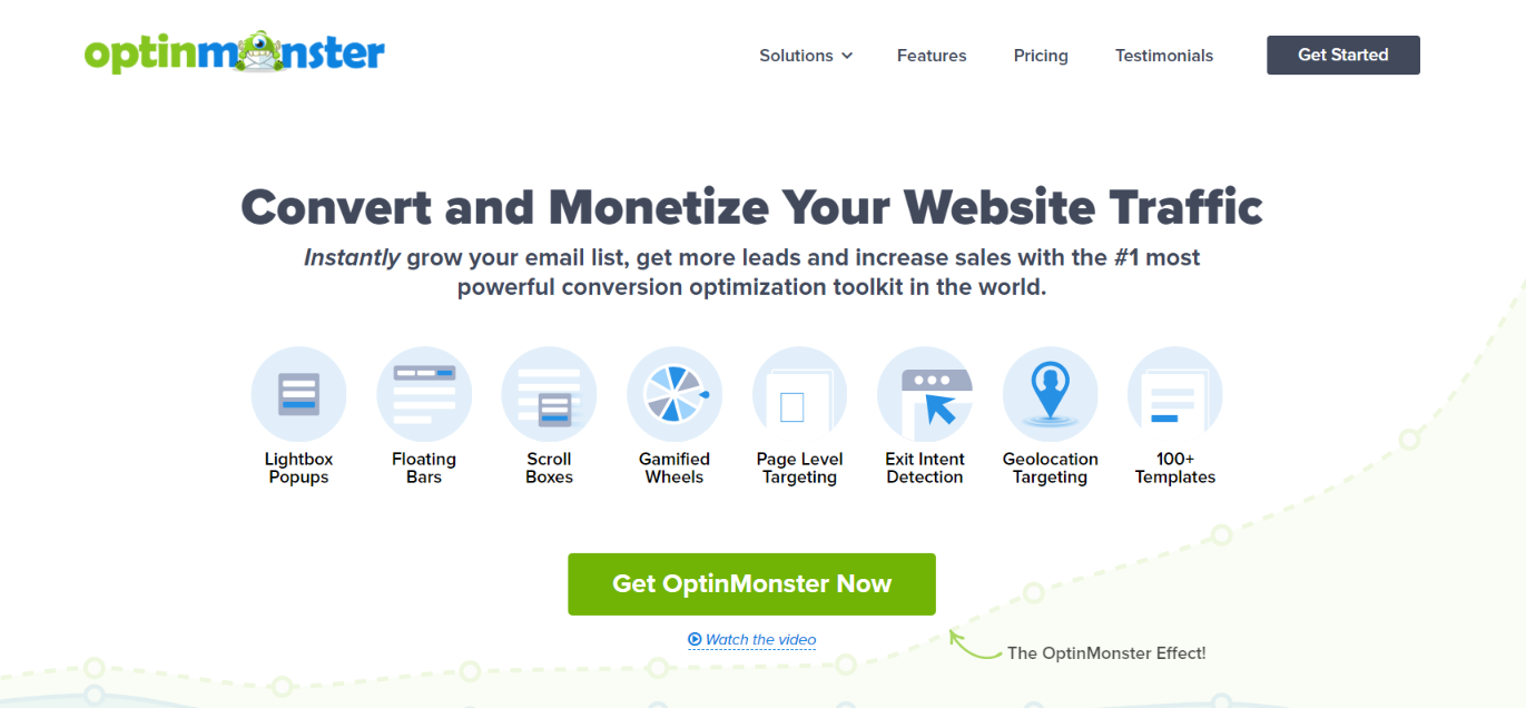 homepage di optinmonster