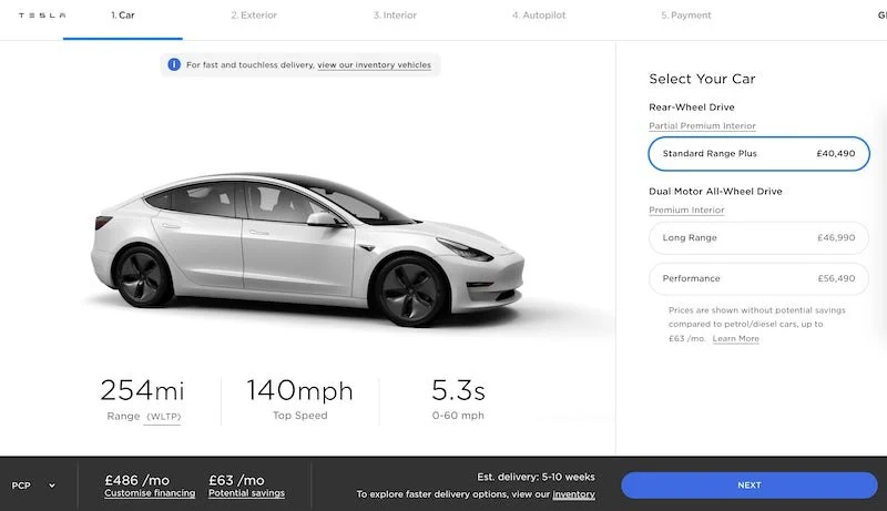 Technique de vente incitative Tesla