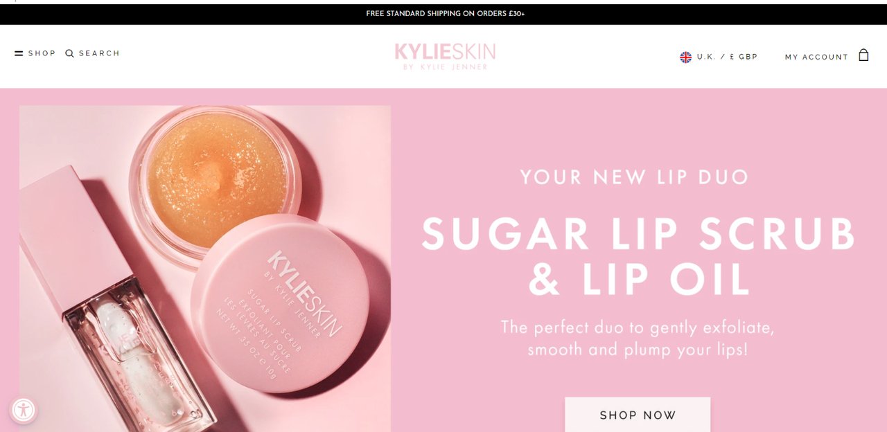 KylieSkin Hello bar exemplu