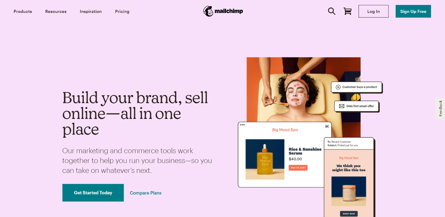 หน้าแรกของ Mailchimp