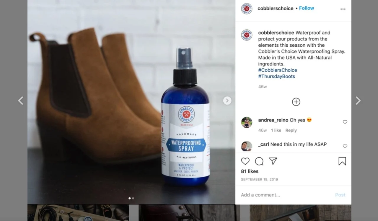 Postingan Instagram bermitra Cobbler's Choice