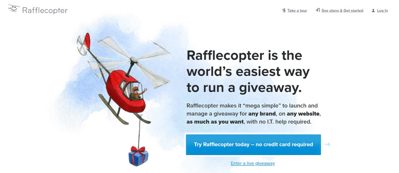 Rafflecopter 웹사이트 경품 도구