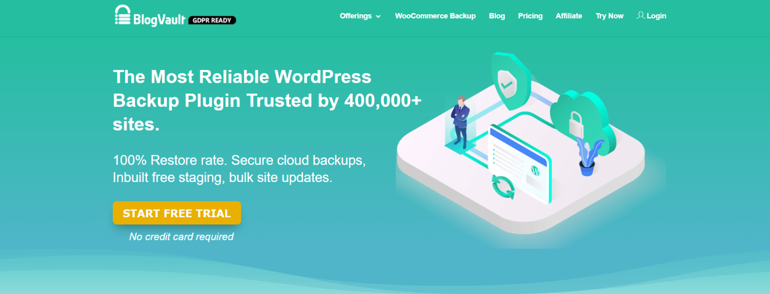 Plugin de backup do Blogvault para WordPress