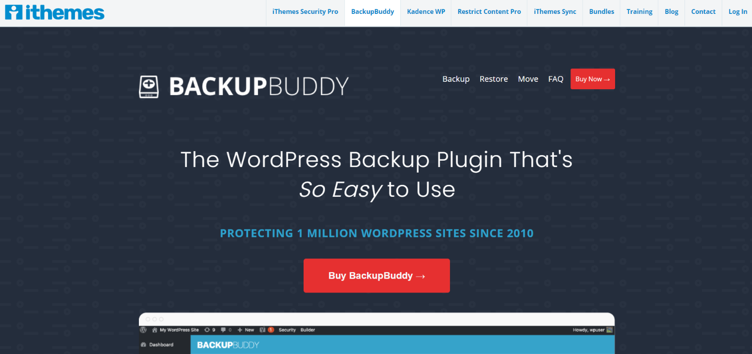 Plugin de backup do WordPress Buddy