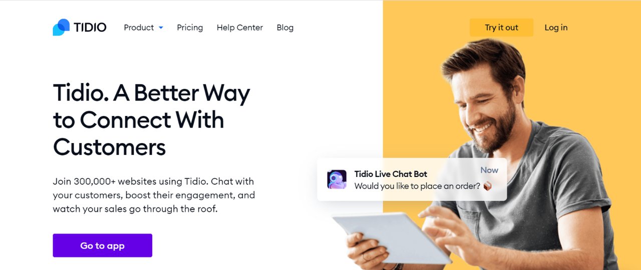 أداة أتمتة الدردشة المباشرة Tidio للأعمال الصغيرة