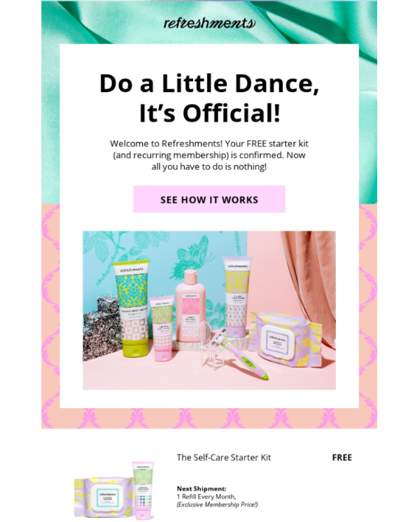 Ipsy confirmando pedido por email