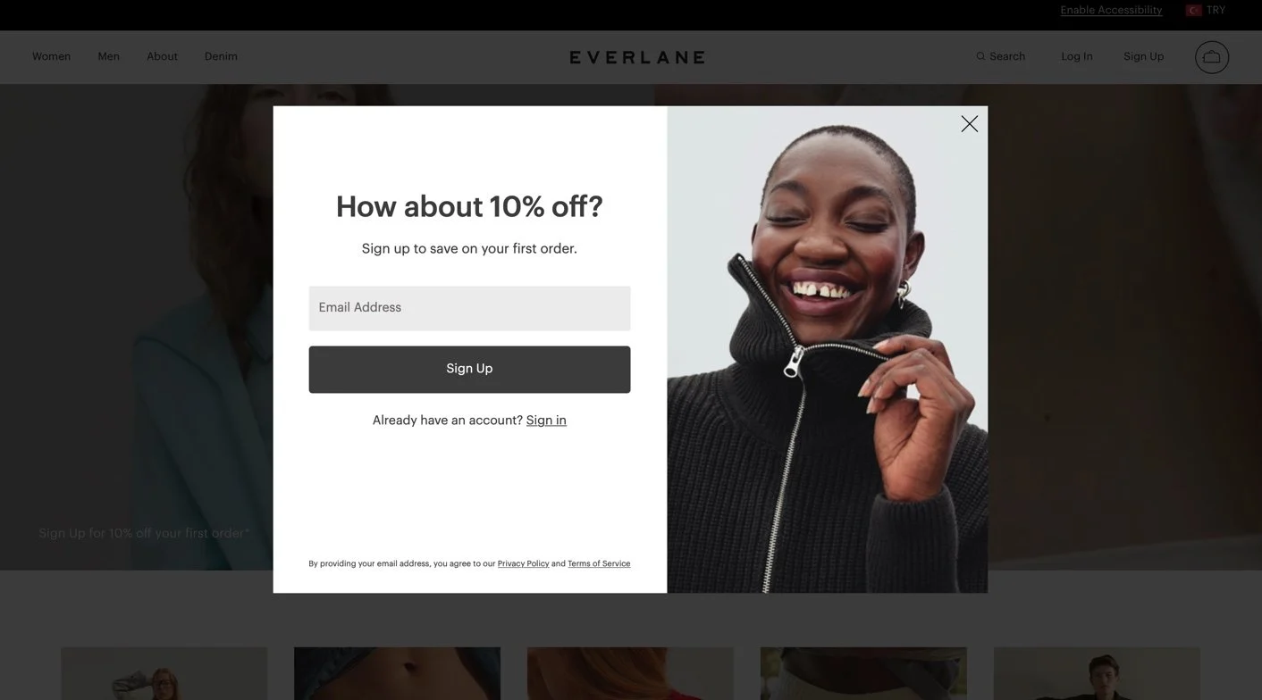 popup première offre