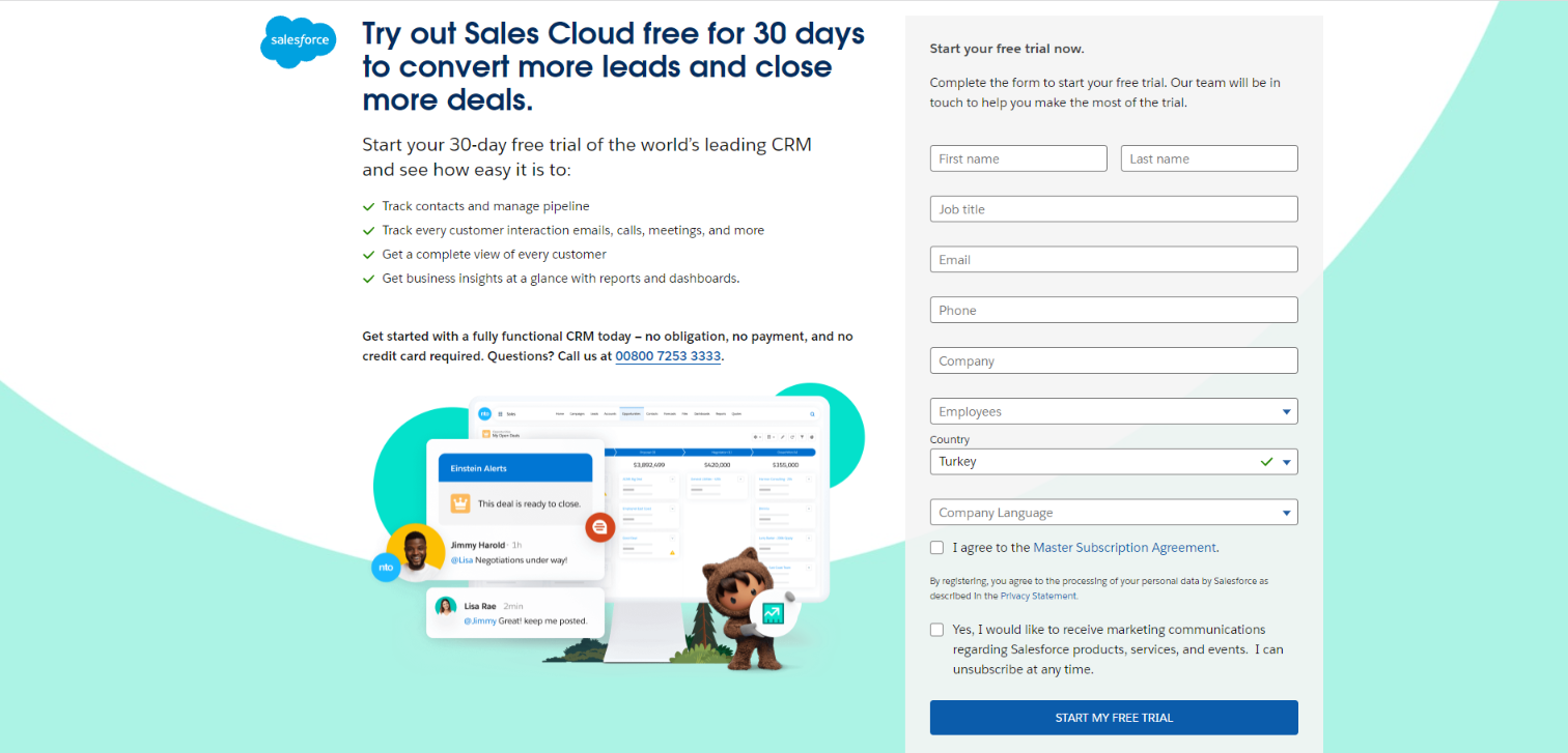 Salesforceランディングページフォーム