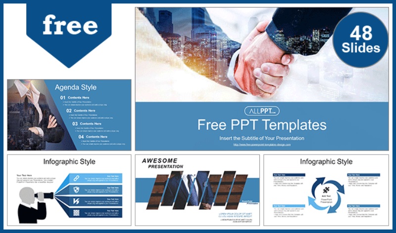 Blaue PowerPoint-Designs mit Business-Thema