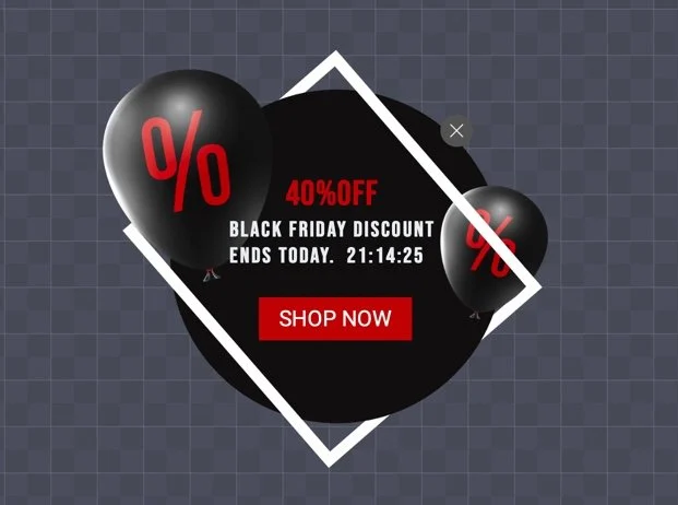 Ofertă limitată pop-up de Black Friday