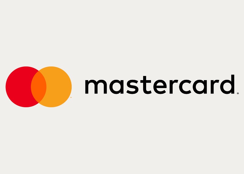 Modernes MasterCard-Logo mit Text