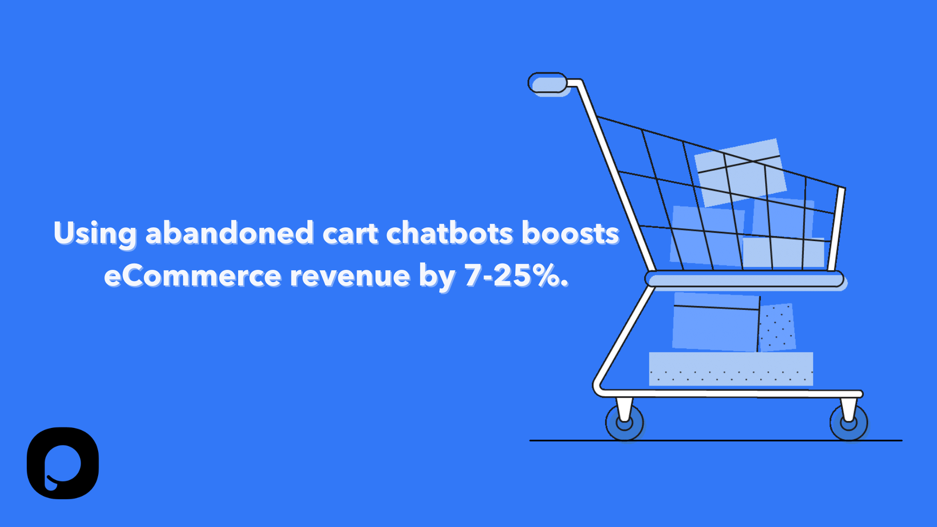 kalimat tentang statistik chatbot di keranjang yang ditinggalkan termasuk keranjang belanja besar dengan tas belanja di dalamnya