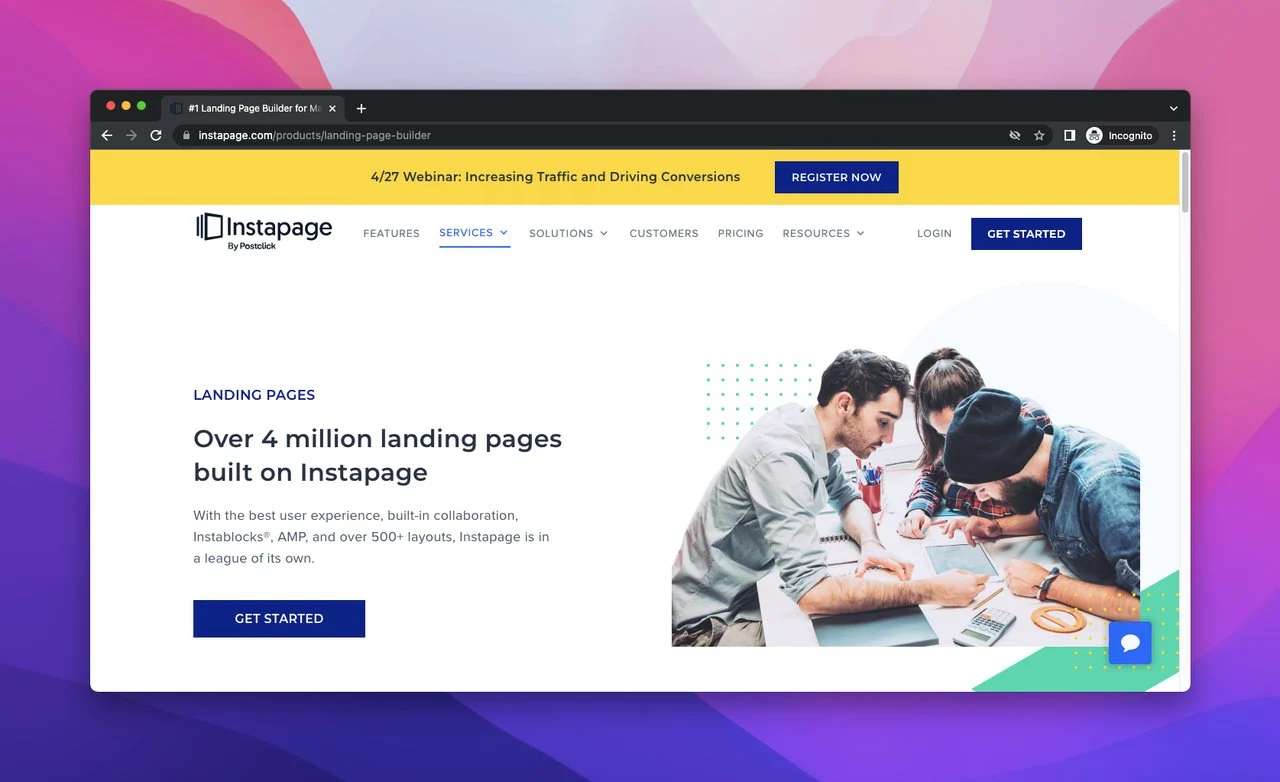 Constructeur de pages de destination Instapage