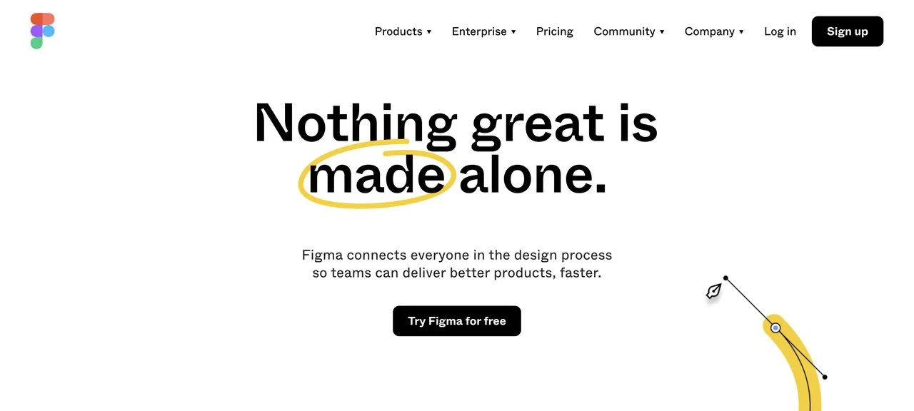 การออกแบบหน้า Landing Page ของ Figma SaaS