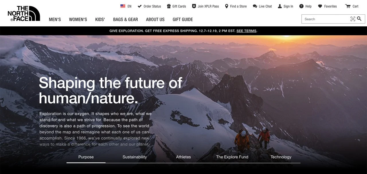 L'esempio di The North Face di proposta di vendita unica