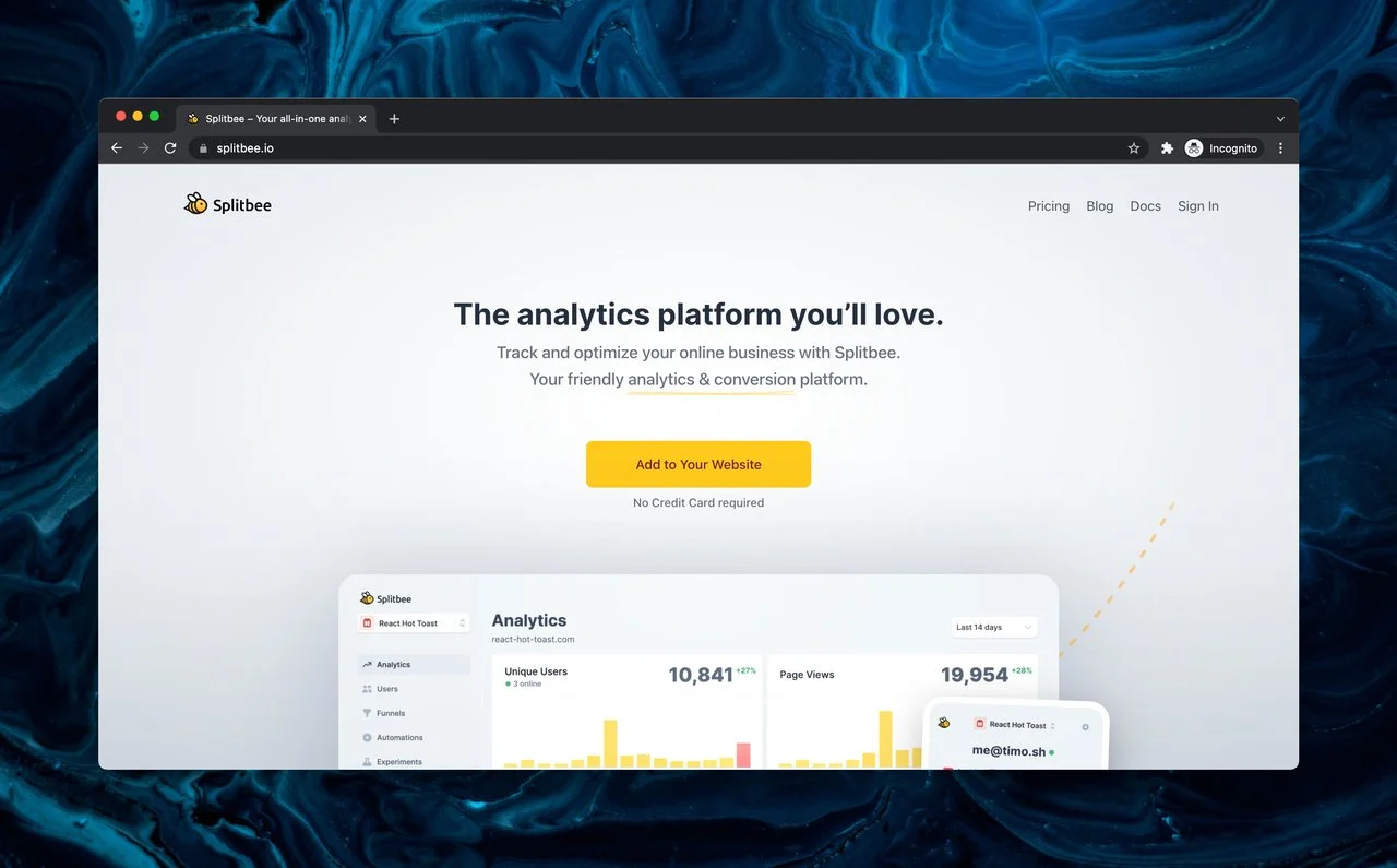 Splitbee analitik yazılımı