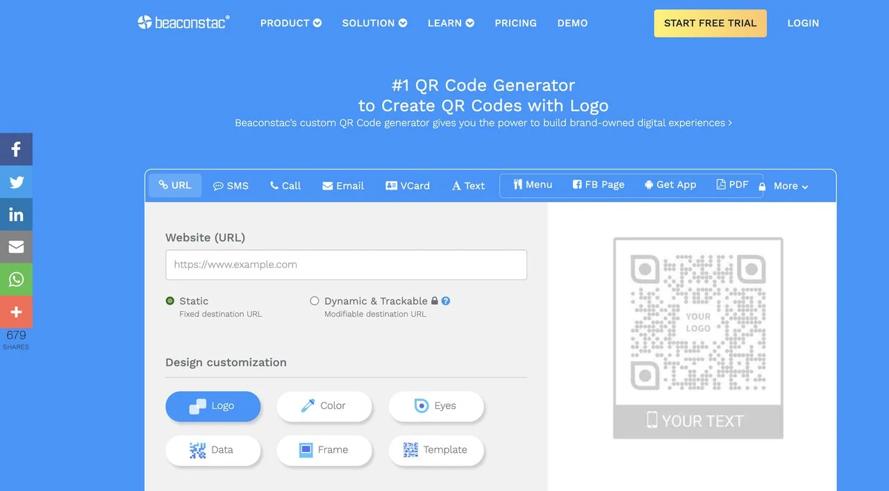 ไดนามิก qr ตัวสร้างโค้ด beaconstac