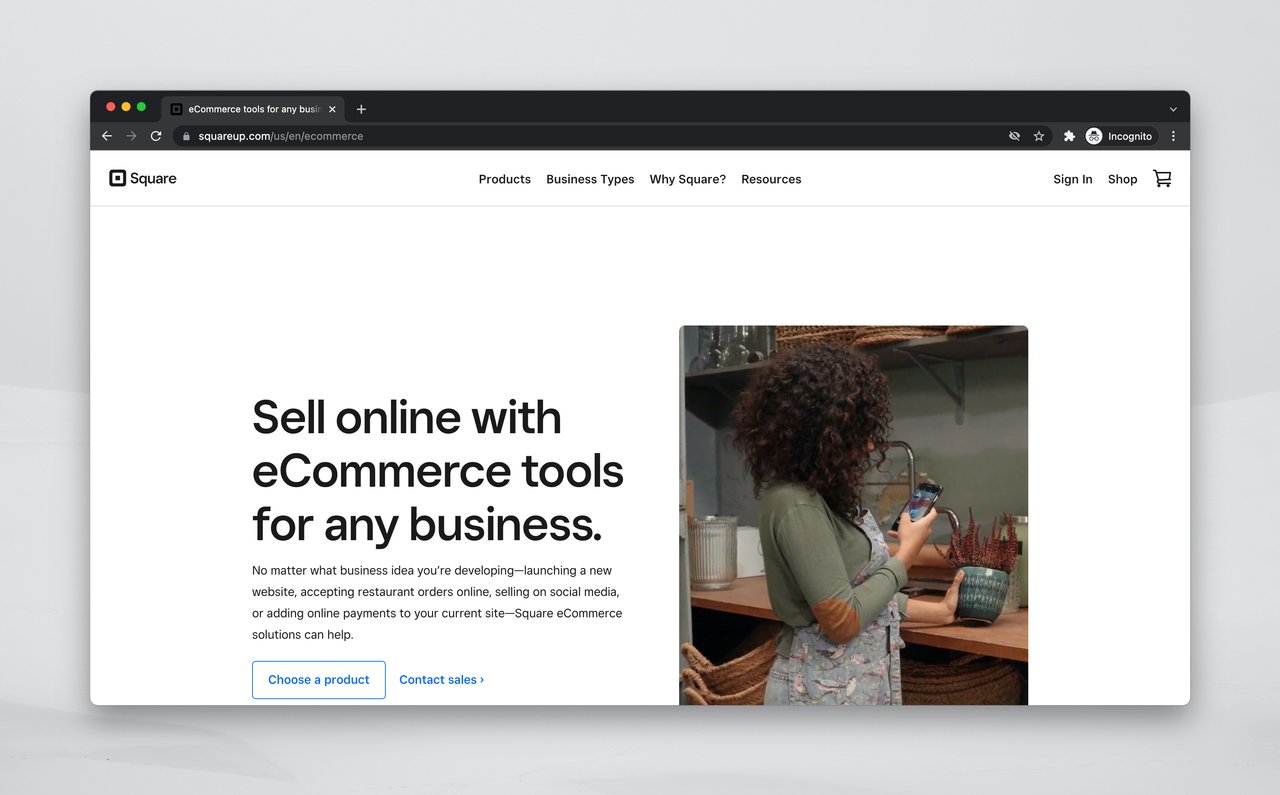 Shopifyのようなスクエアサイト