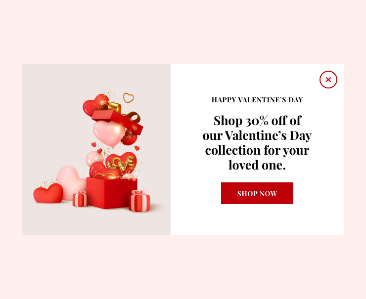 vday-Popup für Verkaufskonvertierungen