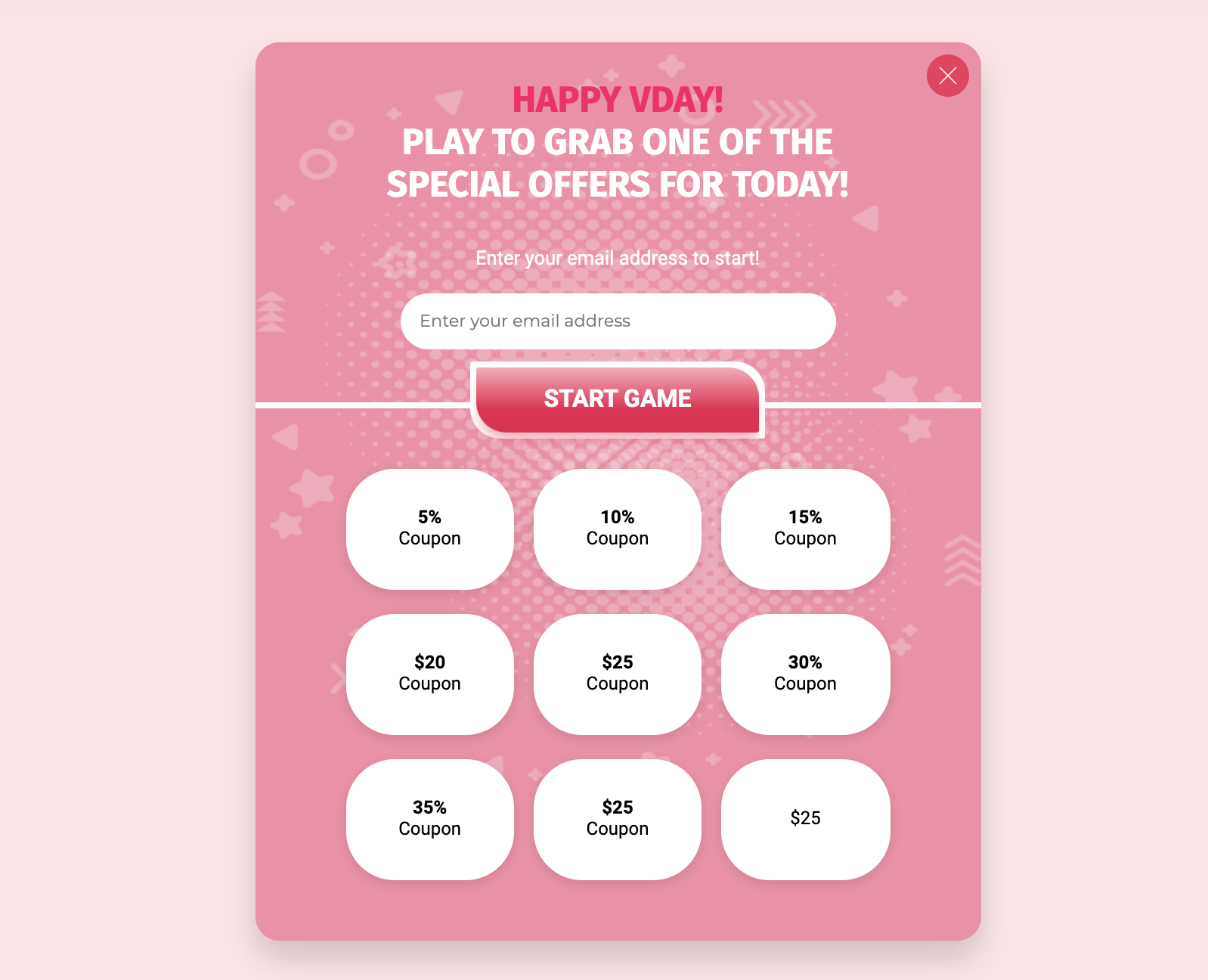 popup di ludicizzazione di vday