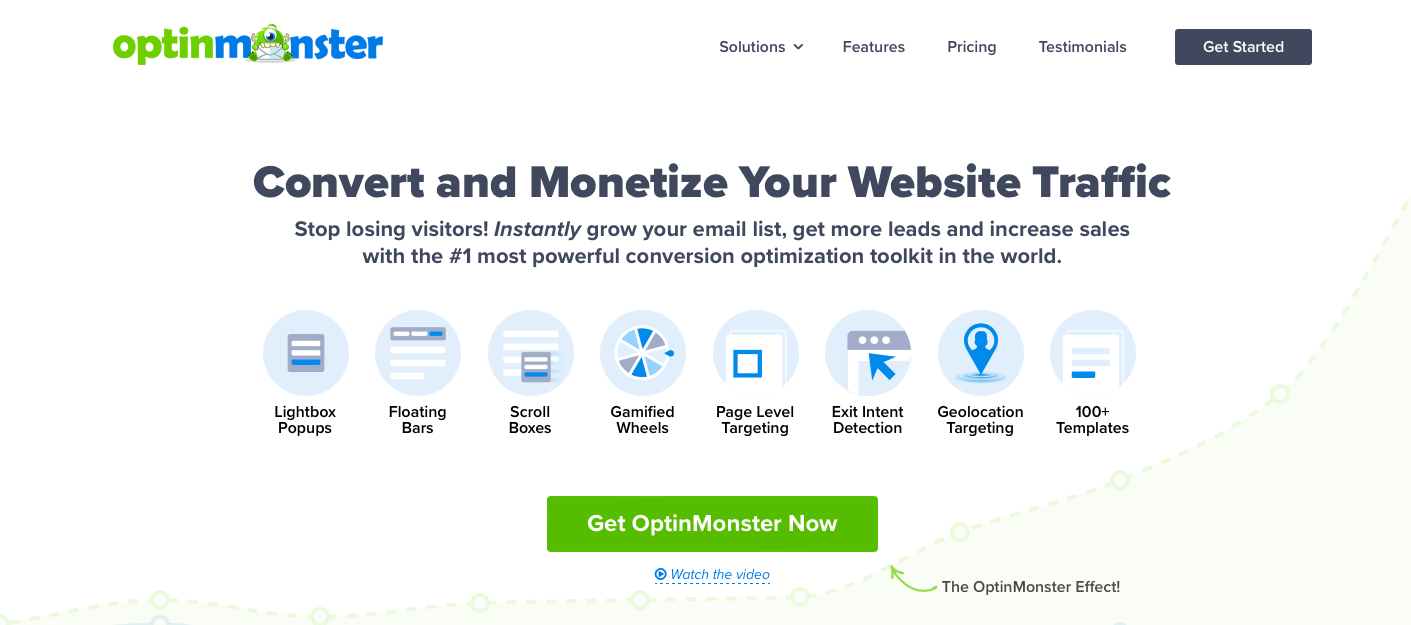 optinmonster shopify أداة النشرة الإخبارية المنبثقة