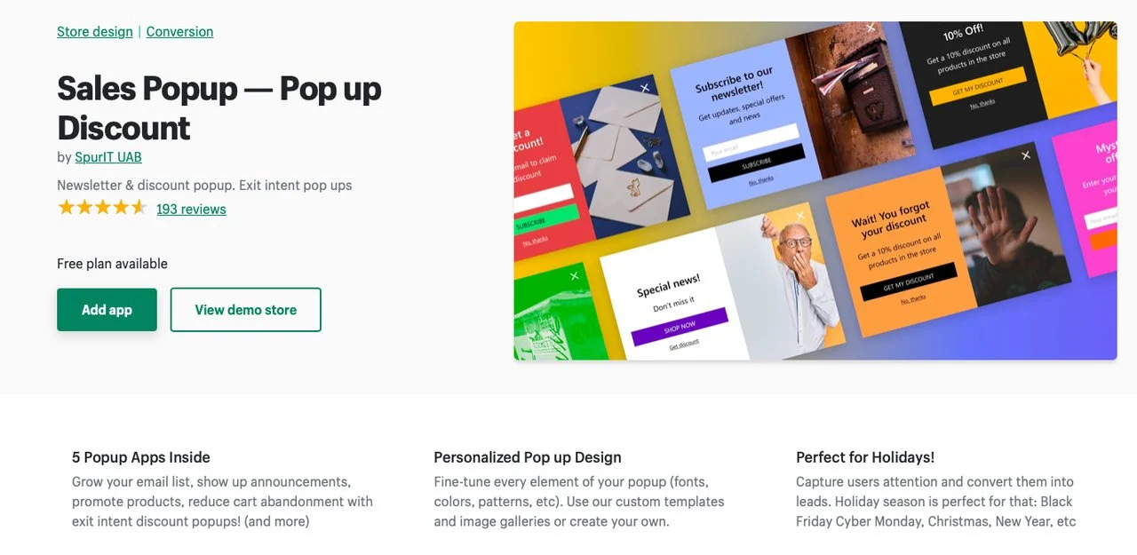 ferramenta de newsletter popup salespopup shopify