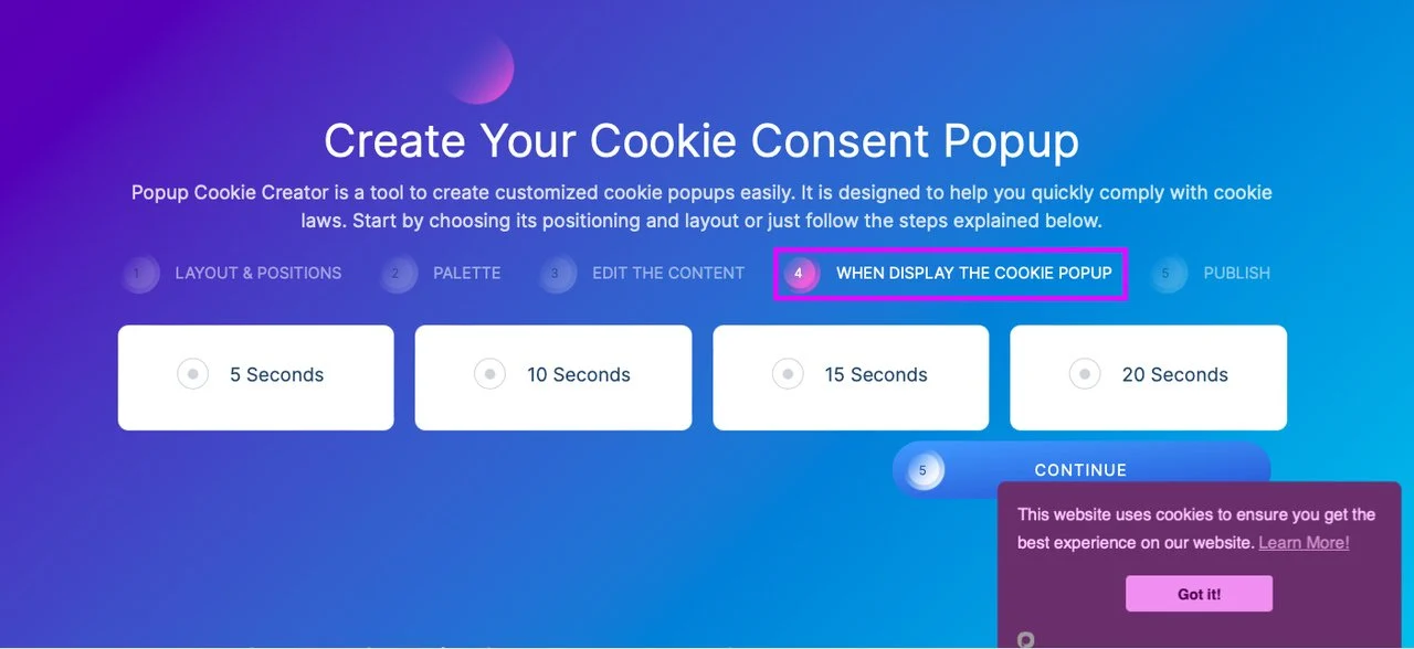 shopify creator de pop-up cookie