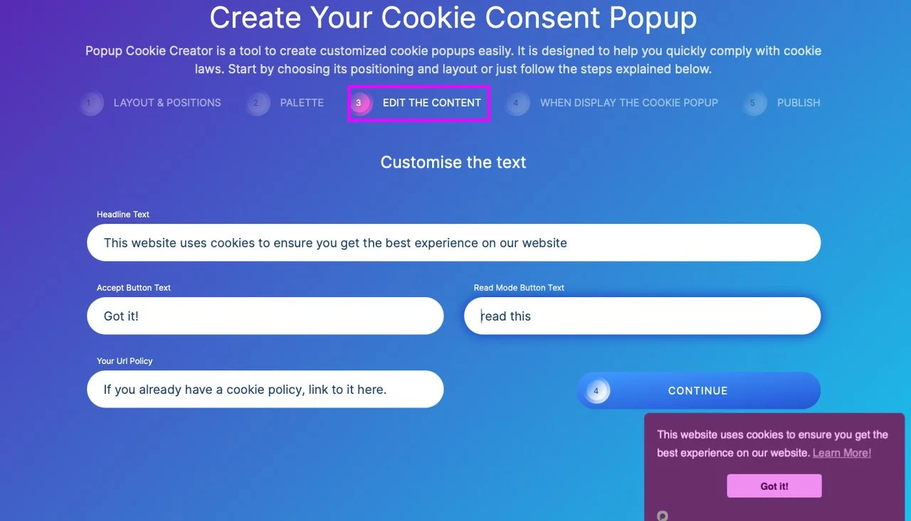 pembuat popup cookie shopify