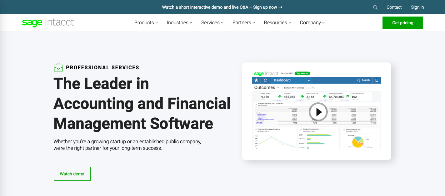 software di gestione degli abbonamenti sageintacct