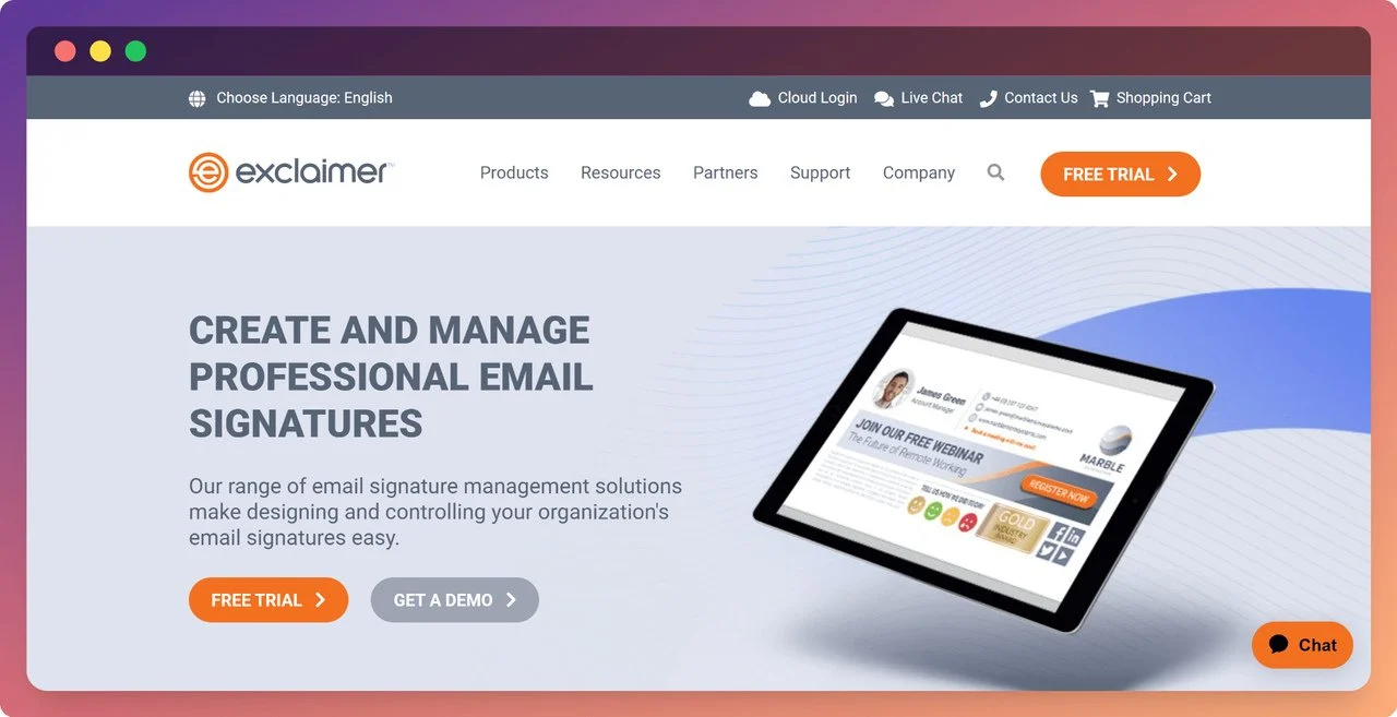 exclaimer-website-best-email-signature-software