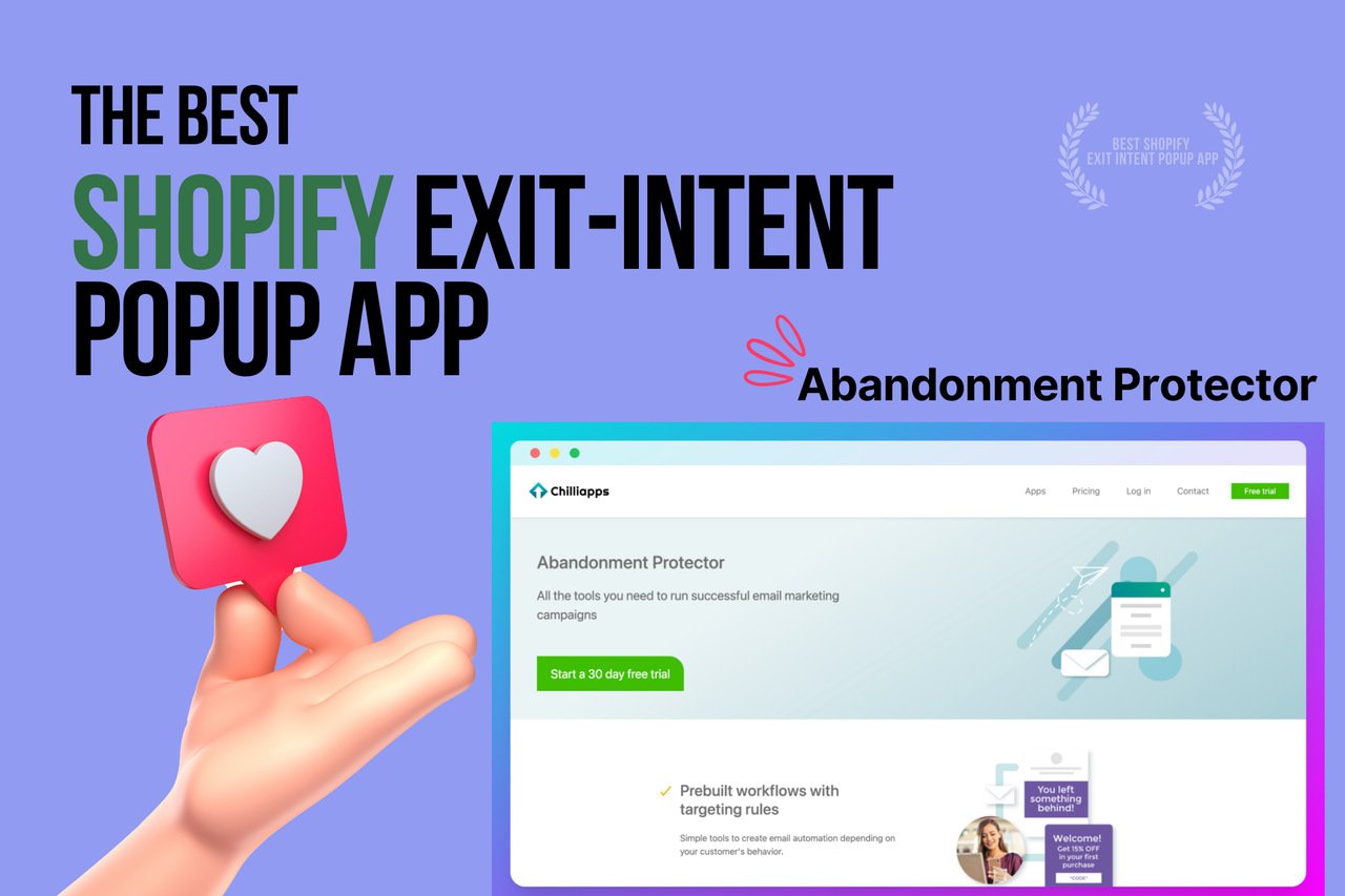 a hand with a heart showing Chilliapps-shopify-exit-intent-popup-app