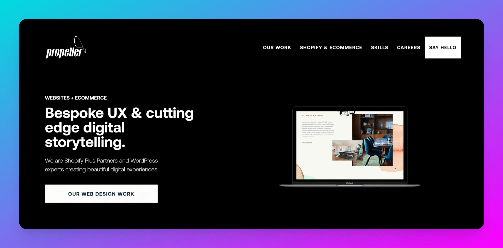 propeller-website-screenshot-with-black-background-and-content-about-shopify-plus-agancy-in-uk