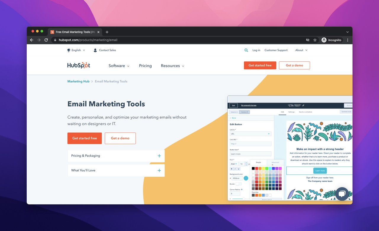 perangkat lunak pembuat template email hubspot