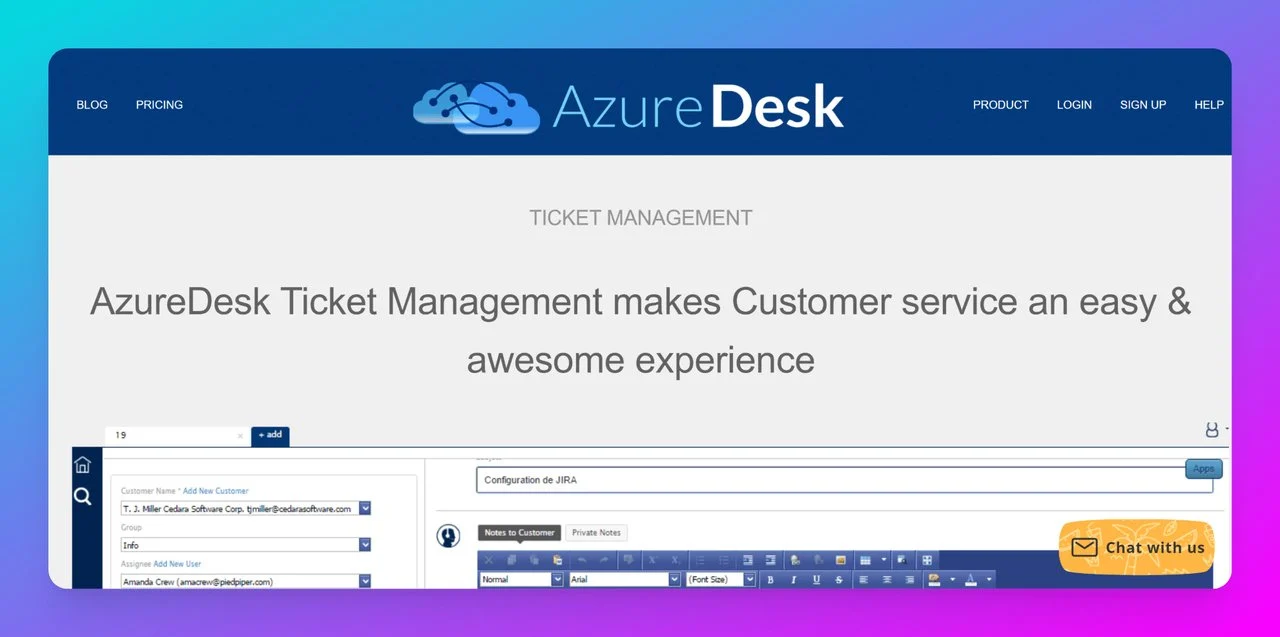 azuredesk-website-screenshot-showing-content-about-customer-service-lead-generation-automation อัตโนมัติ