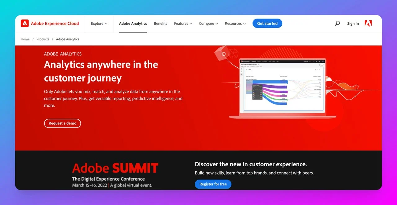 adobe-analytics-website-screenshot-with-red-background-showing-data-and-lead-generation-automation-solution