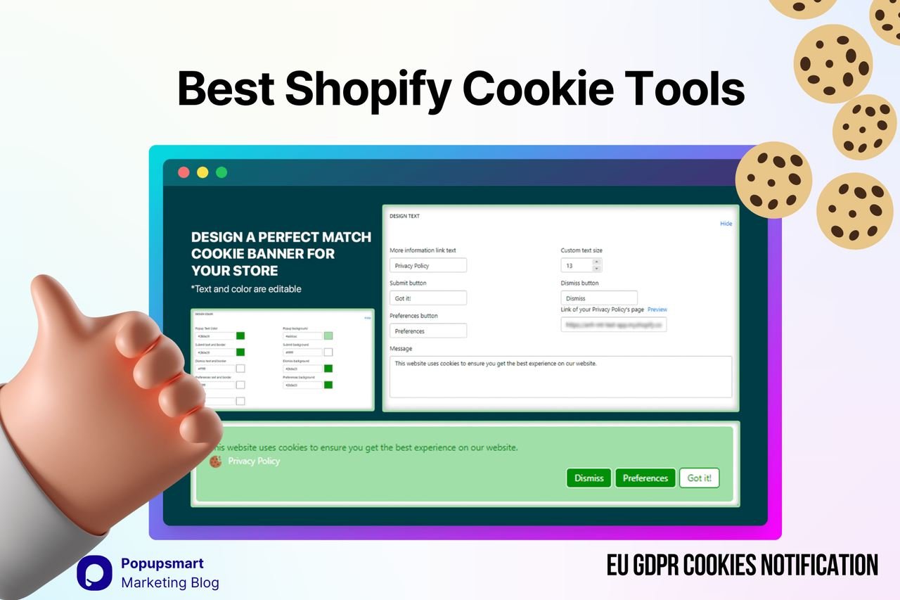 Best-Shopify.com-cookie-tool-EU-GDPR-Cookies-Notification-website-screenshot-with-green-background-and-a-cookie-consent-popup