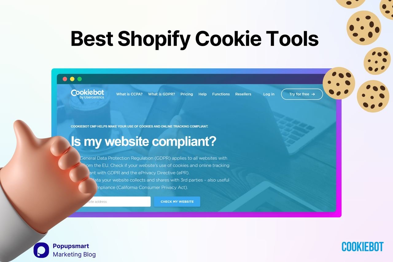 Cookiebot Shopify cookie-tool-website-screenshot-with-blue-background