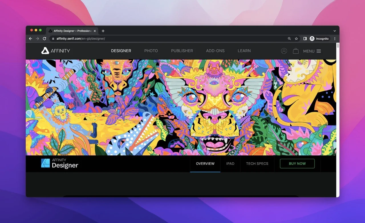 Designtool für Benutzeroberflächen namens Affinity Designer