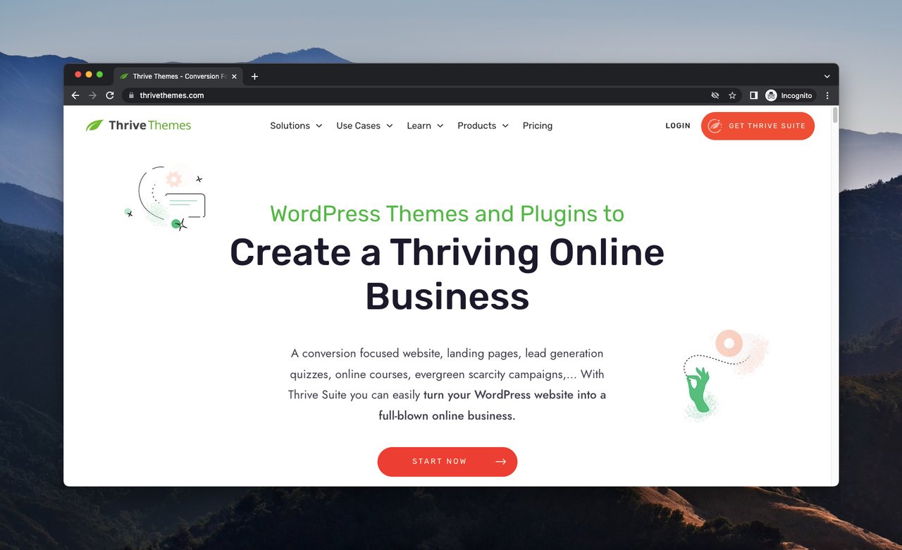 homepage di thrivethemes