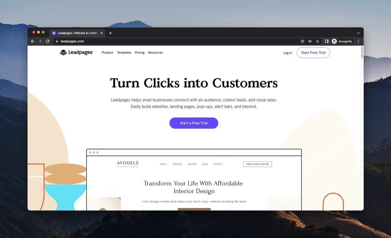 home page di leadpage