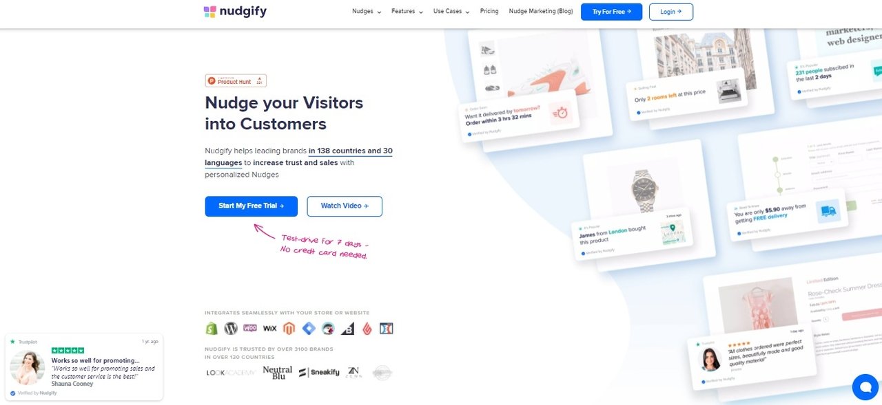 Situs web Nudgify