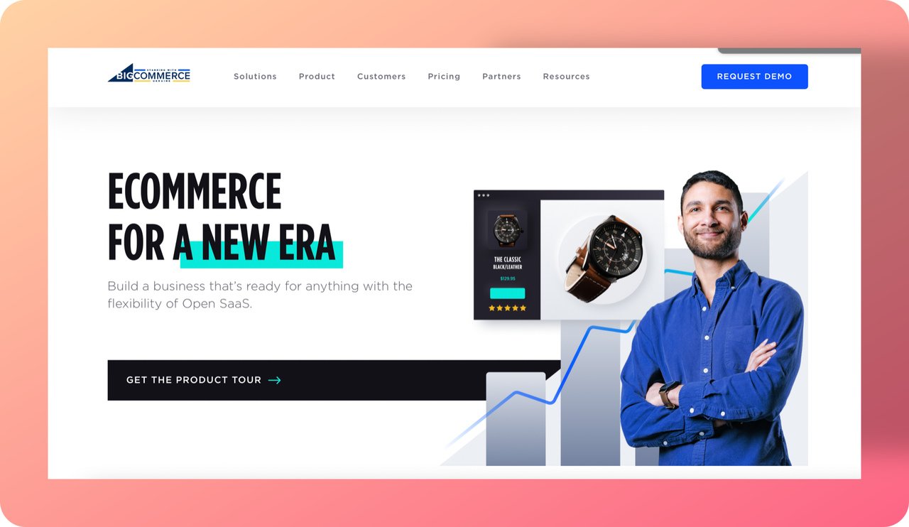 Screenshot of BigCommerce's homepage