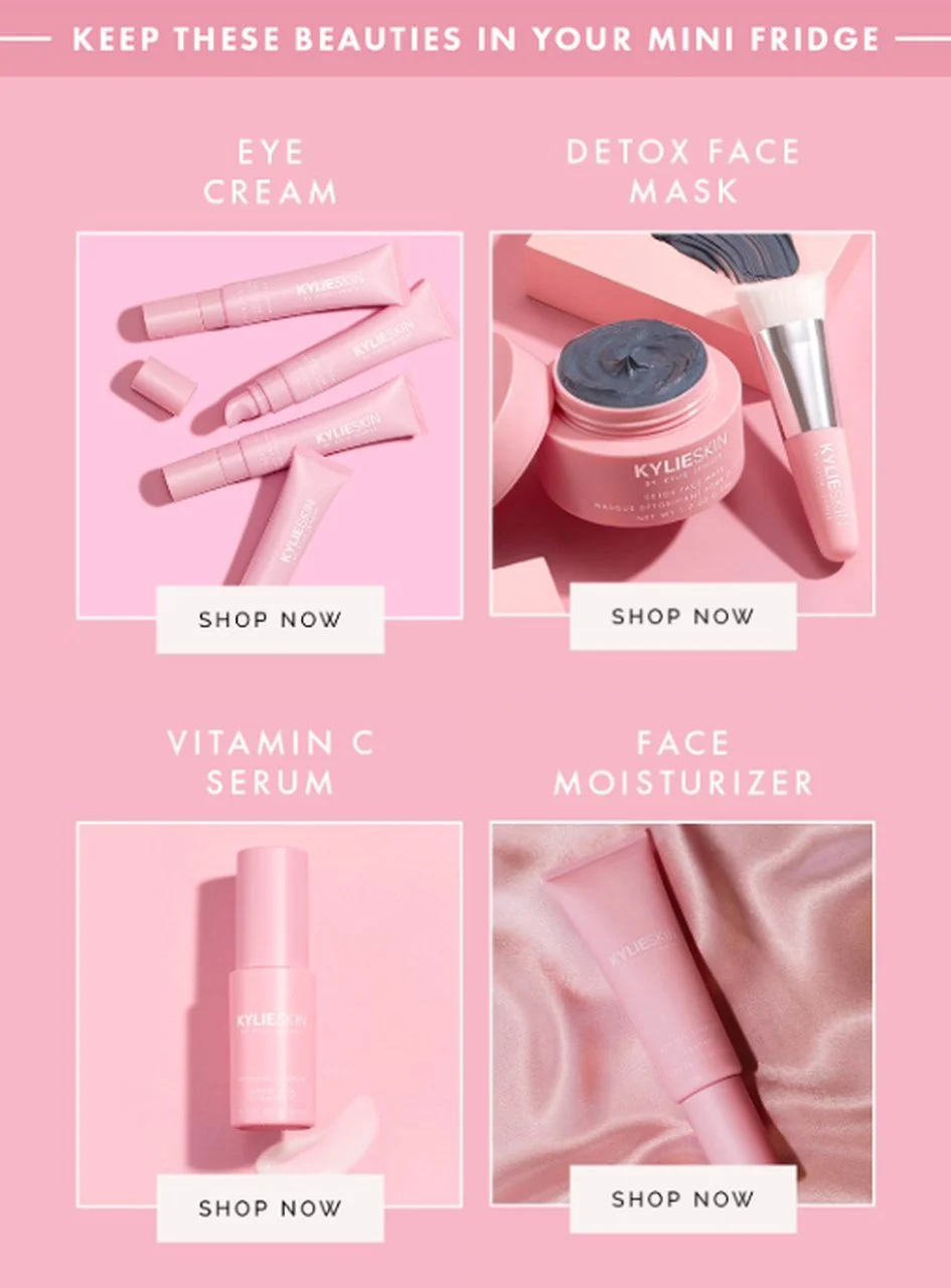 produits recommandés par kylie cosmetics pouvant être utilisés avec le réfrigérateur