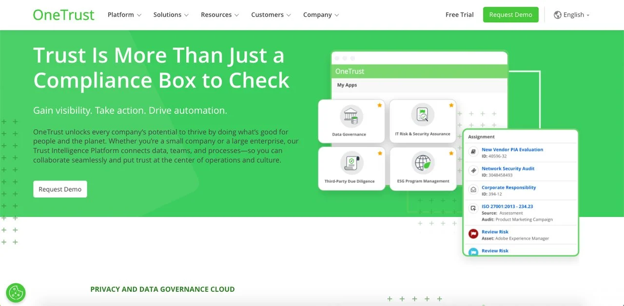 onetrust-webpage-su-sfondo-verde