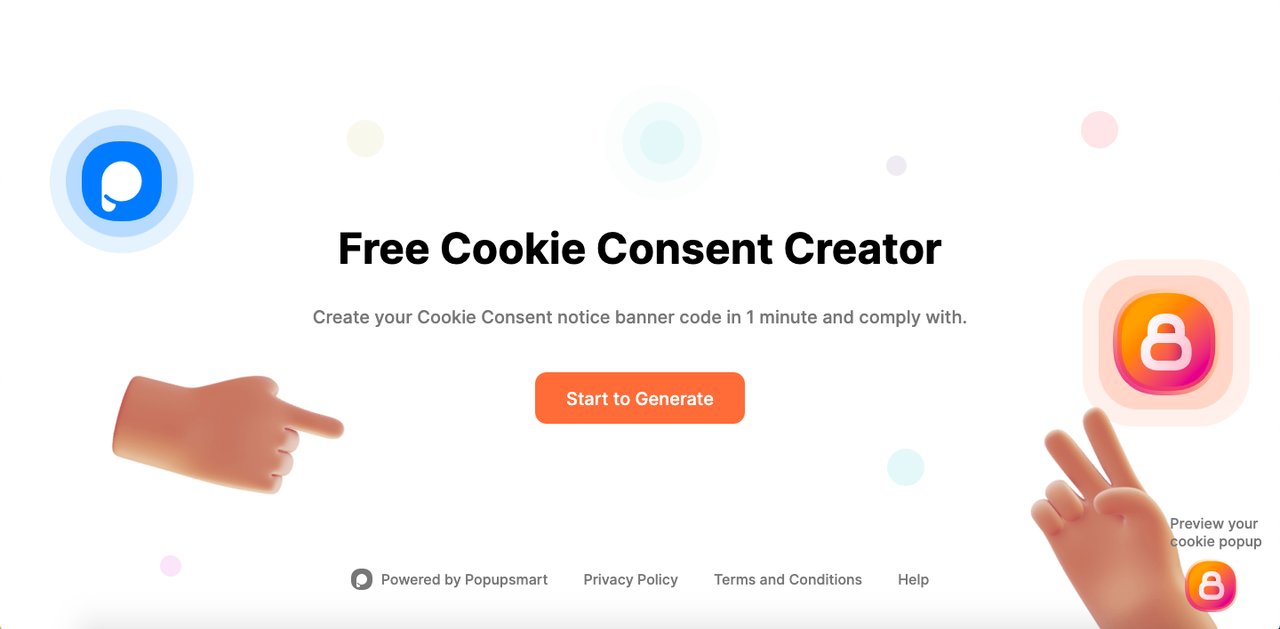 generatore di consenso per i cookie popupsmart