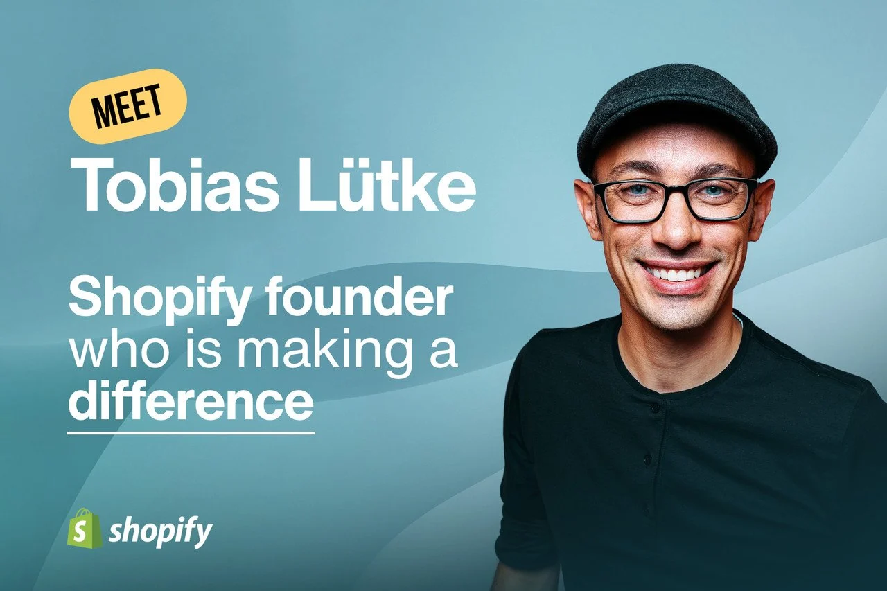 a picture of Tobias Lutke smiling, he is one of Shopify Co Founder and CEO