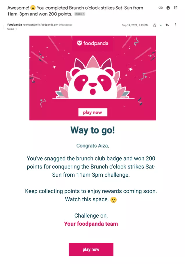 contoh email foodpanda